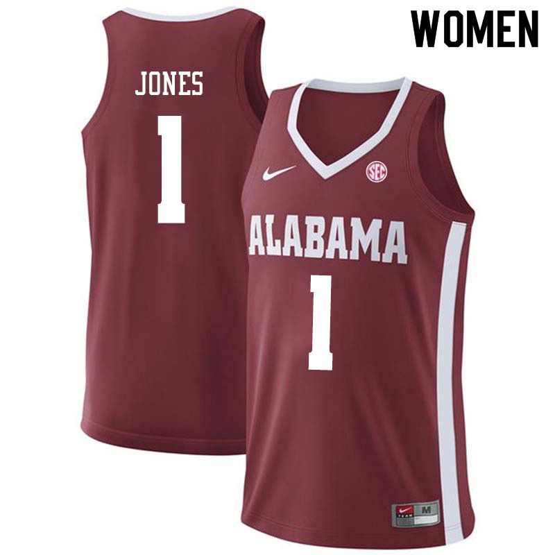 Women #1 Herbert Jones Alabama Crimson Tide College Basketball Jerseys Sale-Crimson